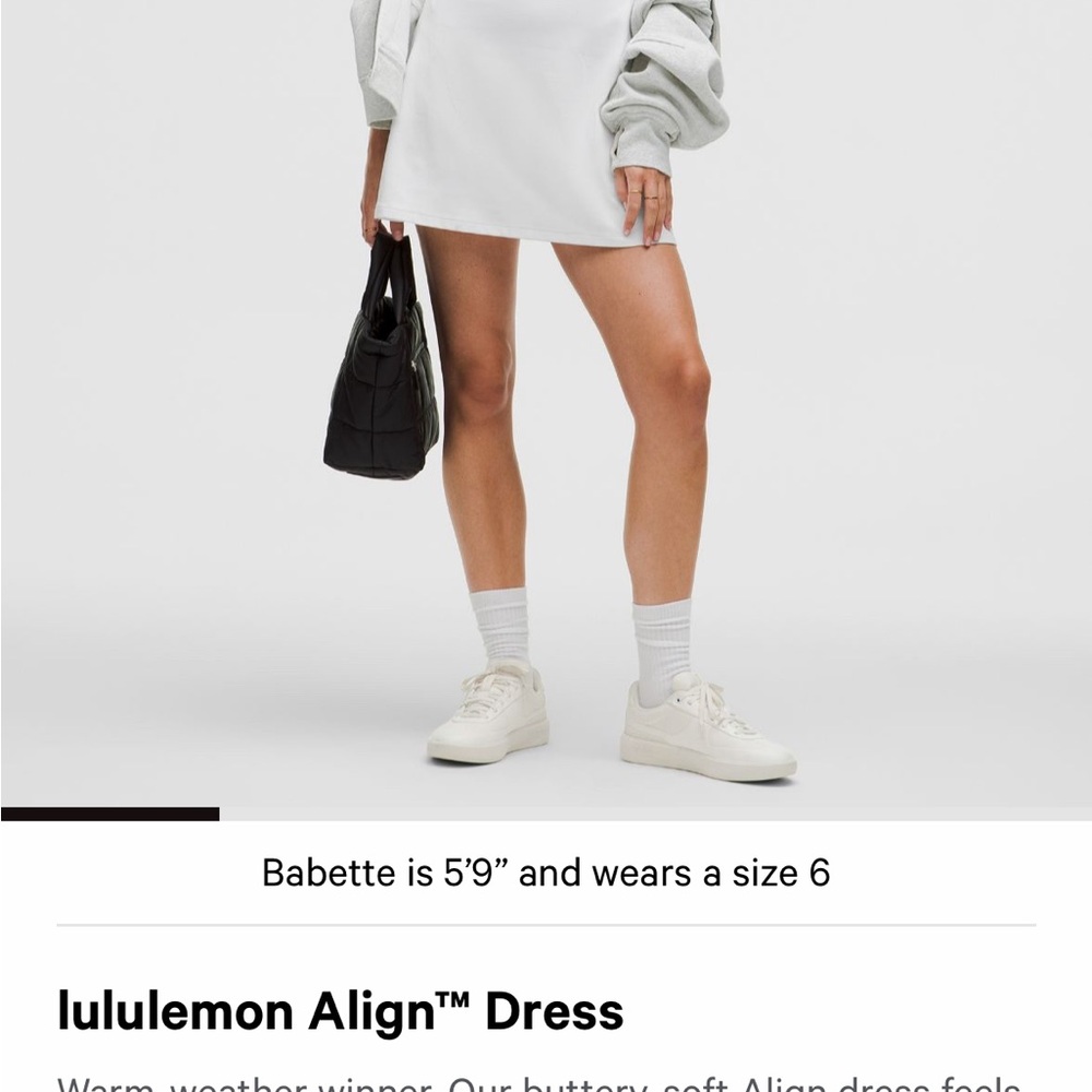 lululemon athletica White Align Dress size 6 With built in pockets & Shorts - Picture 4 of 10